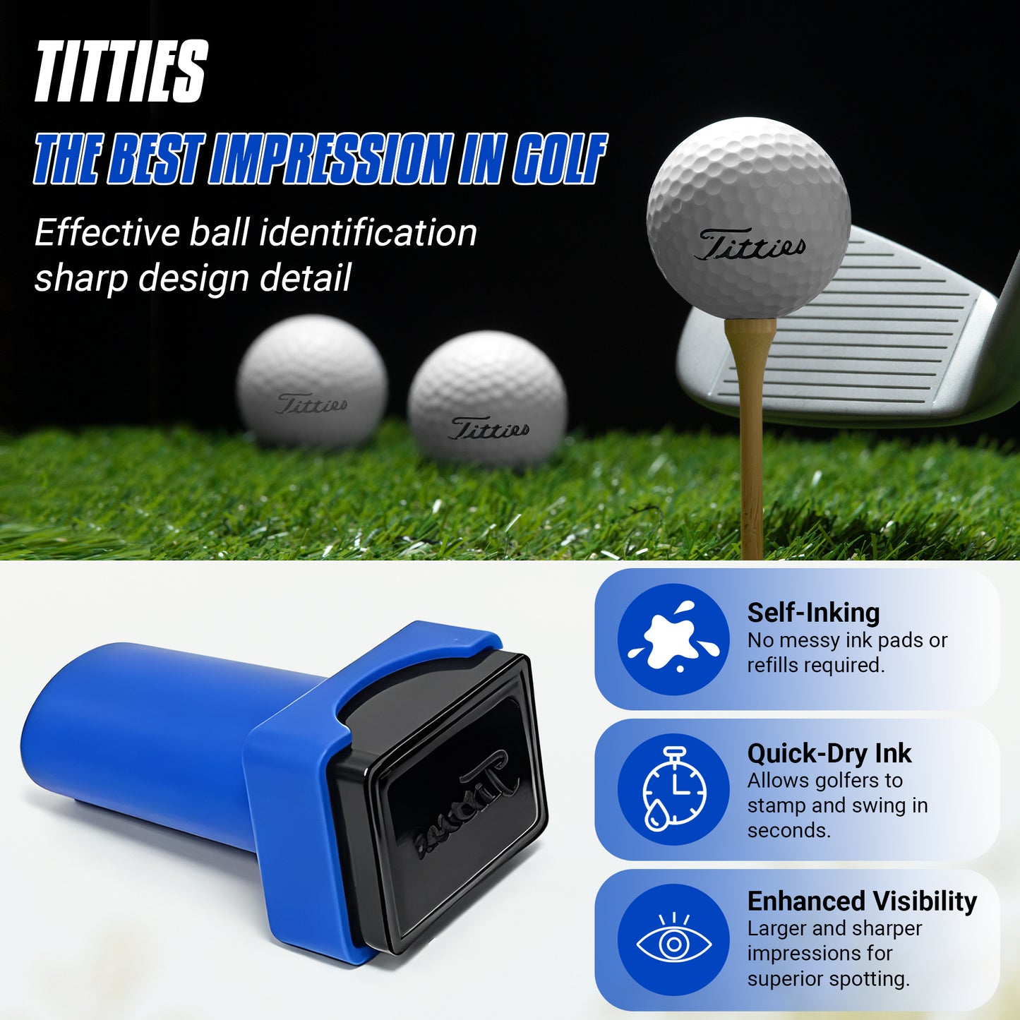 Titties Golf Balls Stamp