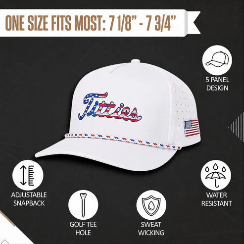 Titties Golf Hats 3-Pack – White USA Titties, Black USA Titties, and White & Black