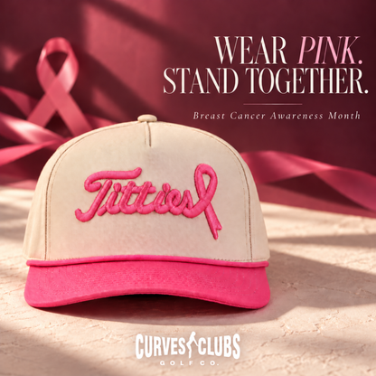 Curves & Clubs Titties Golf Hat | Pink Ribbon Awareness Hat