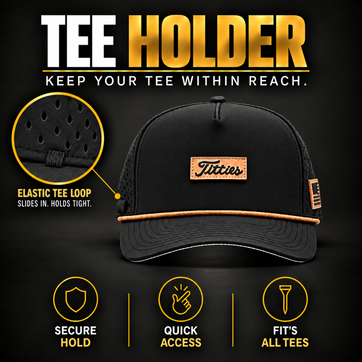 Black Tan Titties Golf Hat
