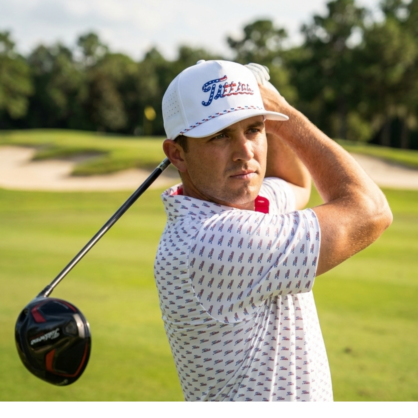 Ultimate Titties Bundle – USA White Titties Golf Hat and Polo Set