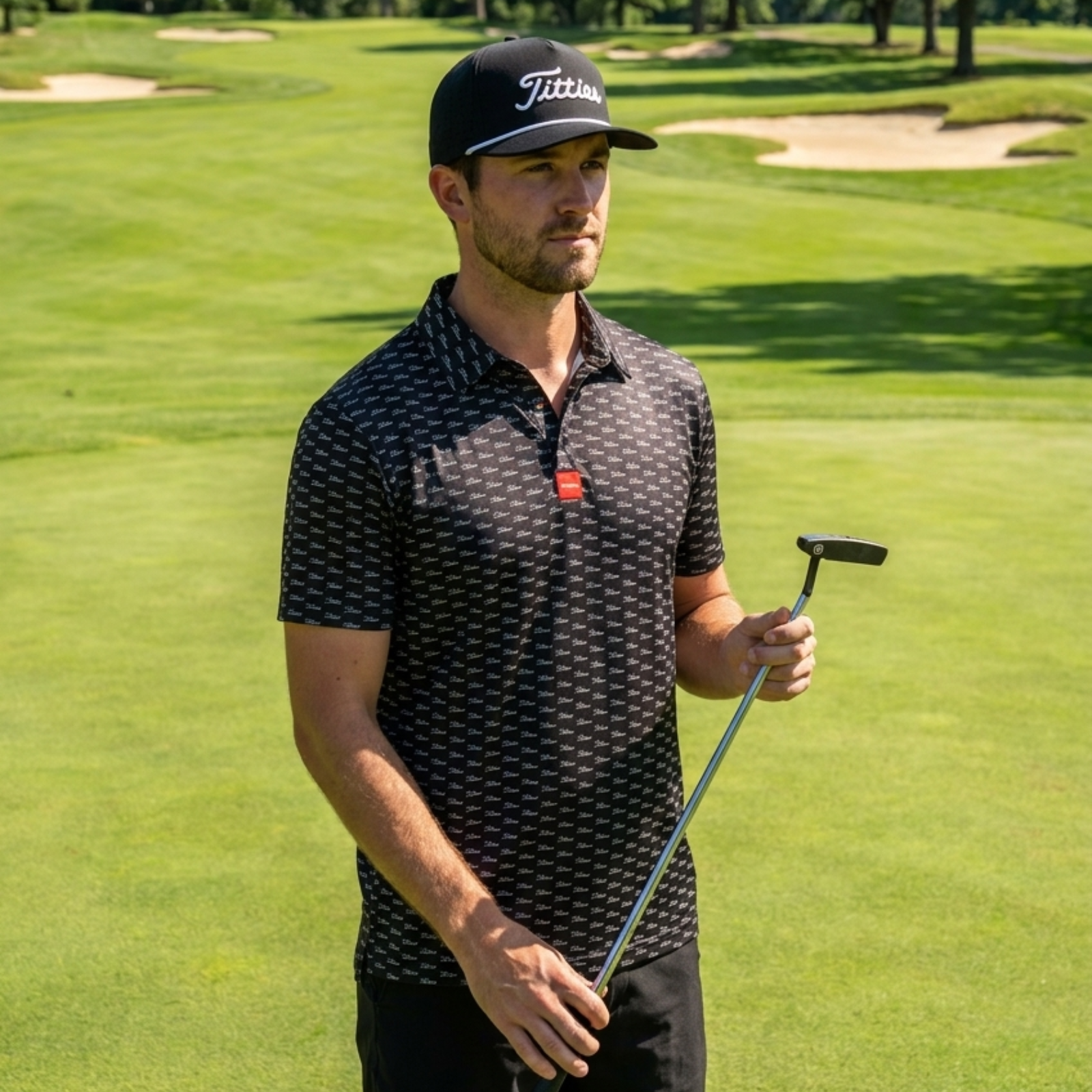 Ultimate Titties Bundle – Black & White Titties Golf Hat and Polo Set
