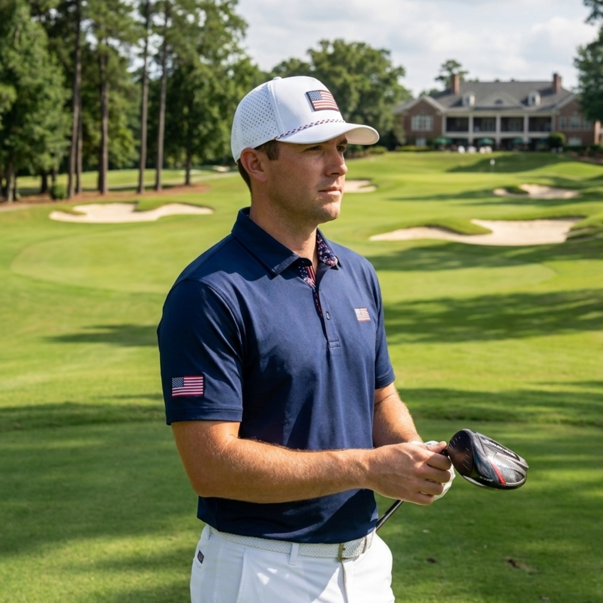 White USA Flag Hat