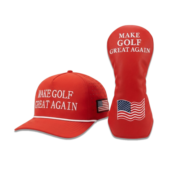 Make Golf Great Again Golf Bundle – Patriotic Golf Hat and Driver Headcover Set