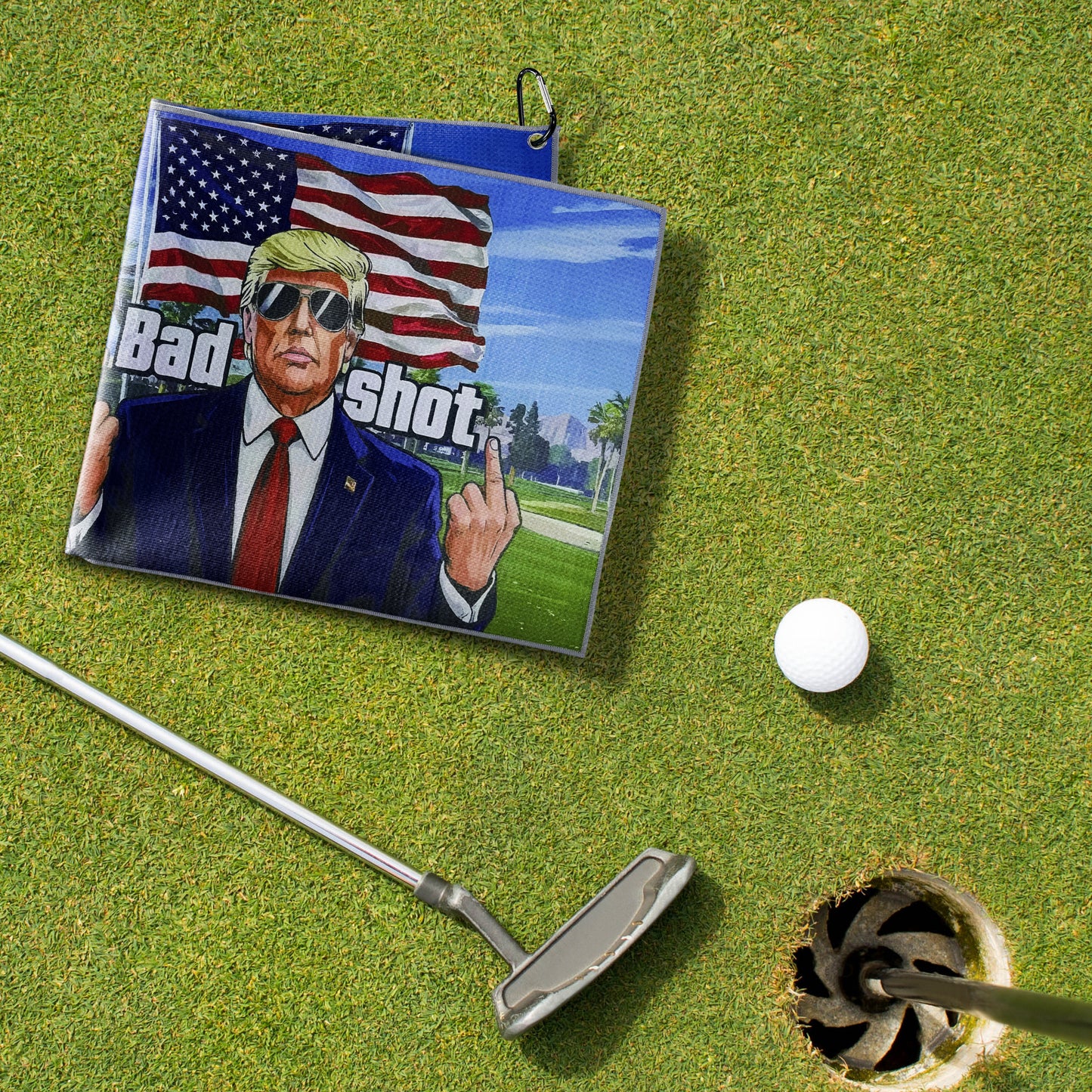 Curves & Clubs Trump Bad Shot Golf Towel