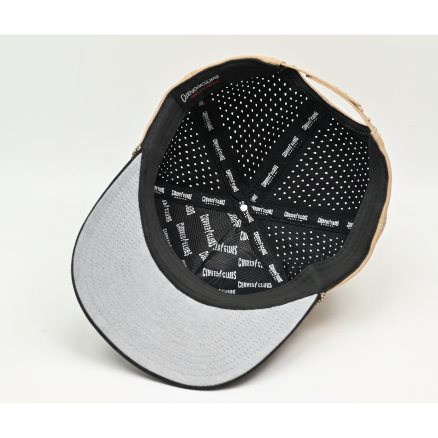 Curves & Clubs Golf Hat – Tan and Black USA Flag Patch