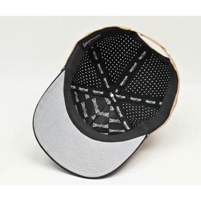 Curves & Clubs Golf Hat – Tan and Black USA Flag Patch