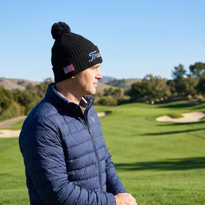 Trump Beanie Hat with USA Flag Patch