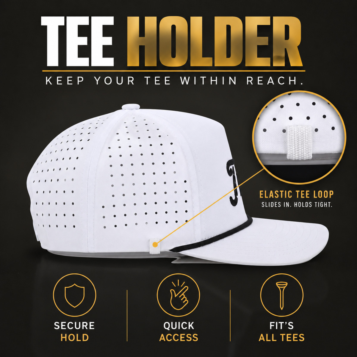 White and Black Titties Golf Hat