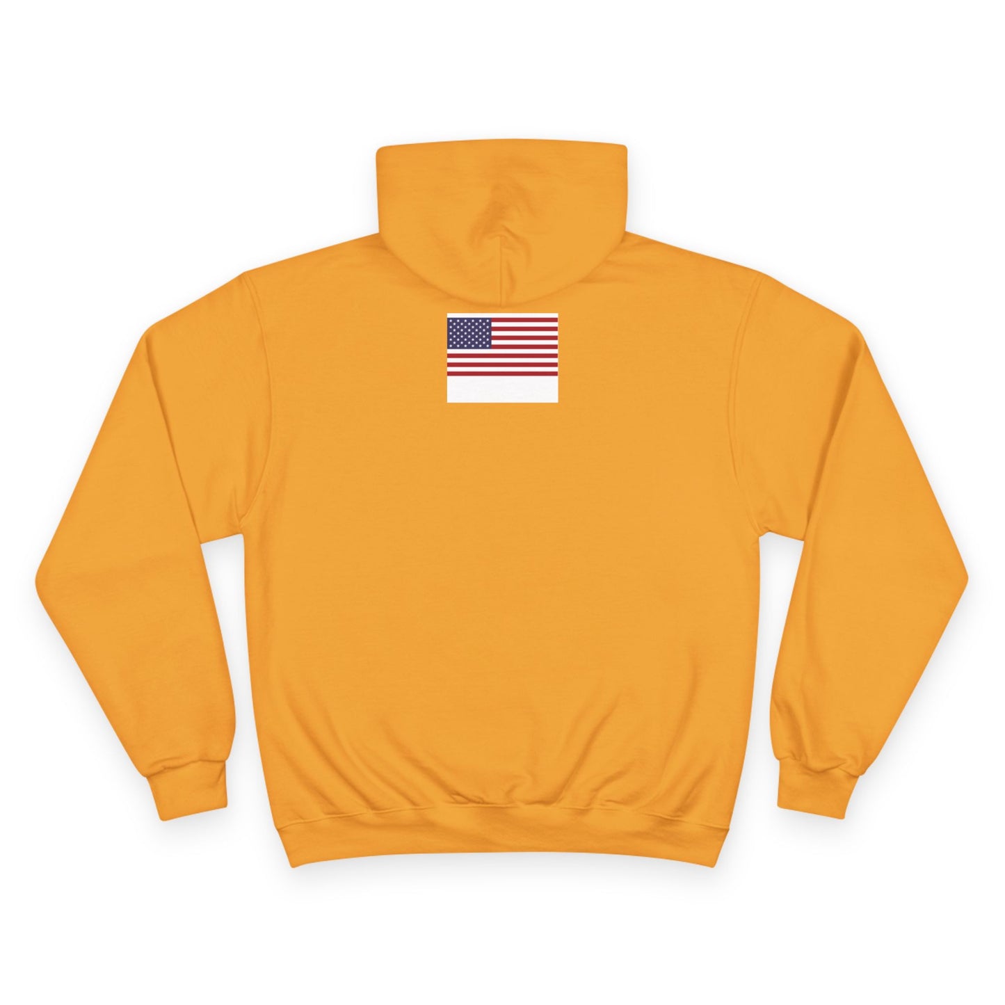 Curves and Clubs Champion Hoodie with 'Trump' Text and American Flag Design, Comfortable Pullover, Ideal for Casual Wear, Political Events, and [...]