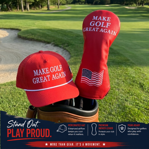 Make Golf Great Again Golf Bundle – Patriotic Golf Hat and Driver Headcover Set