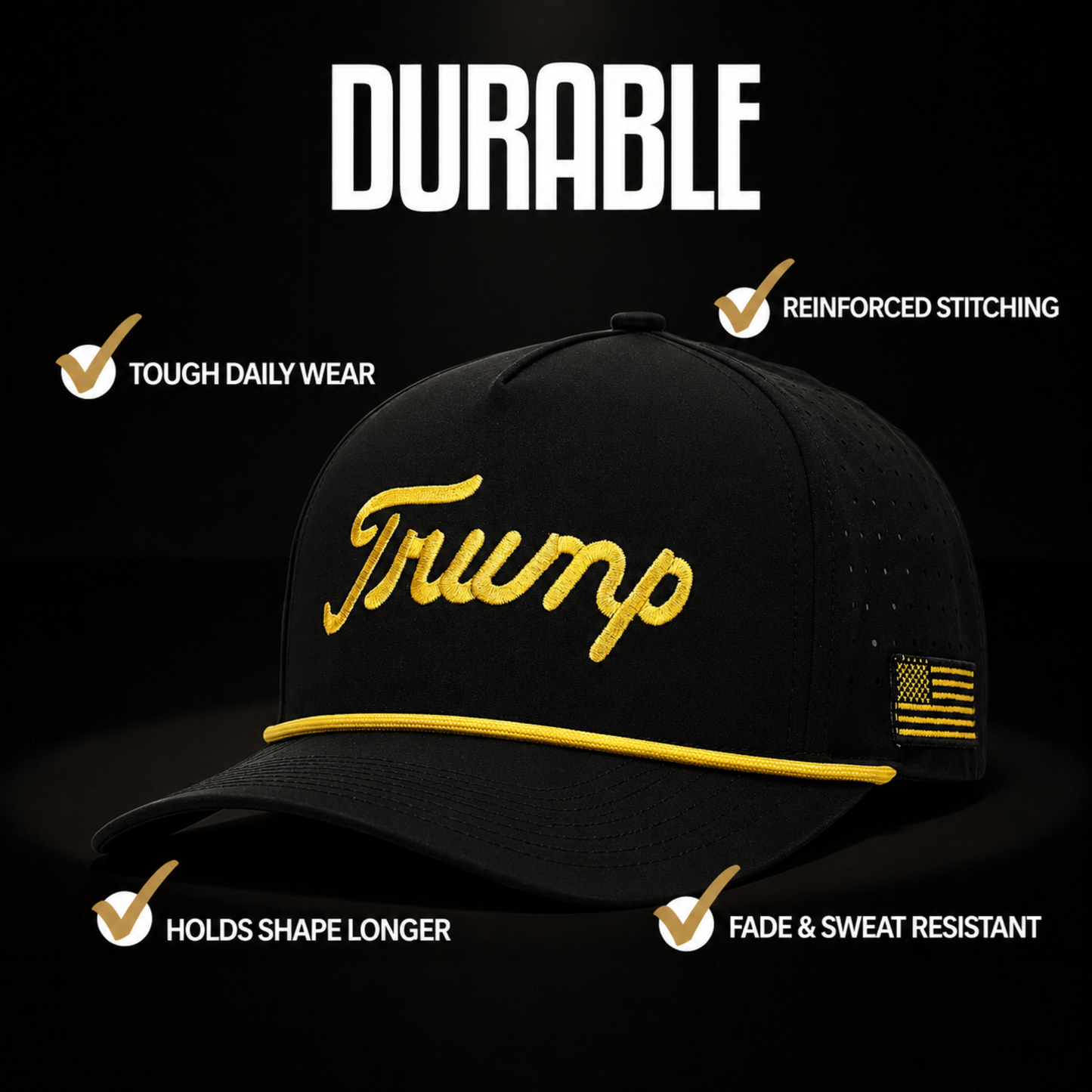 Gold Trump-Waterproof Hat