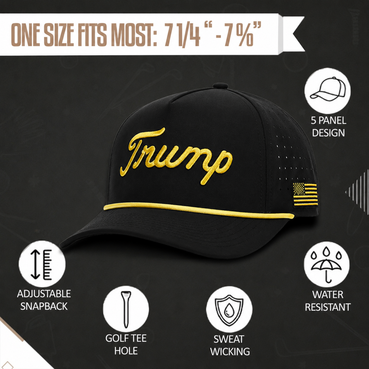 Gold Trump-Waterproof Hat