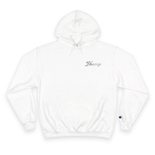 Curves and Clubs Champion Hoodie with 'Trump' Text and American Flag Design, Comfortable Pullover, Ideal for Casual Wear, Political Events, and [...]