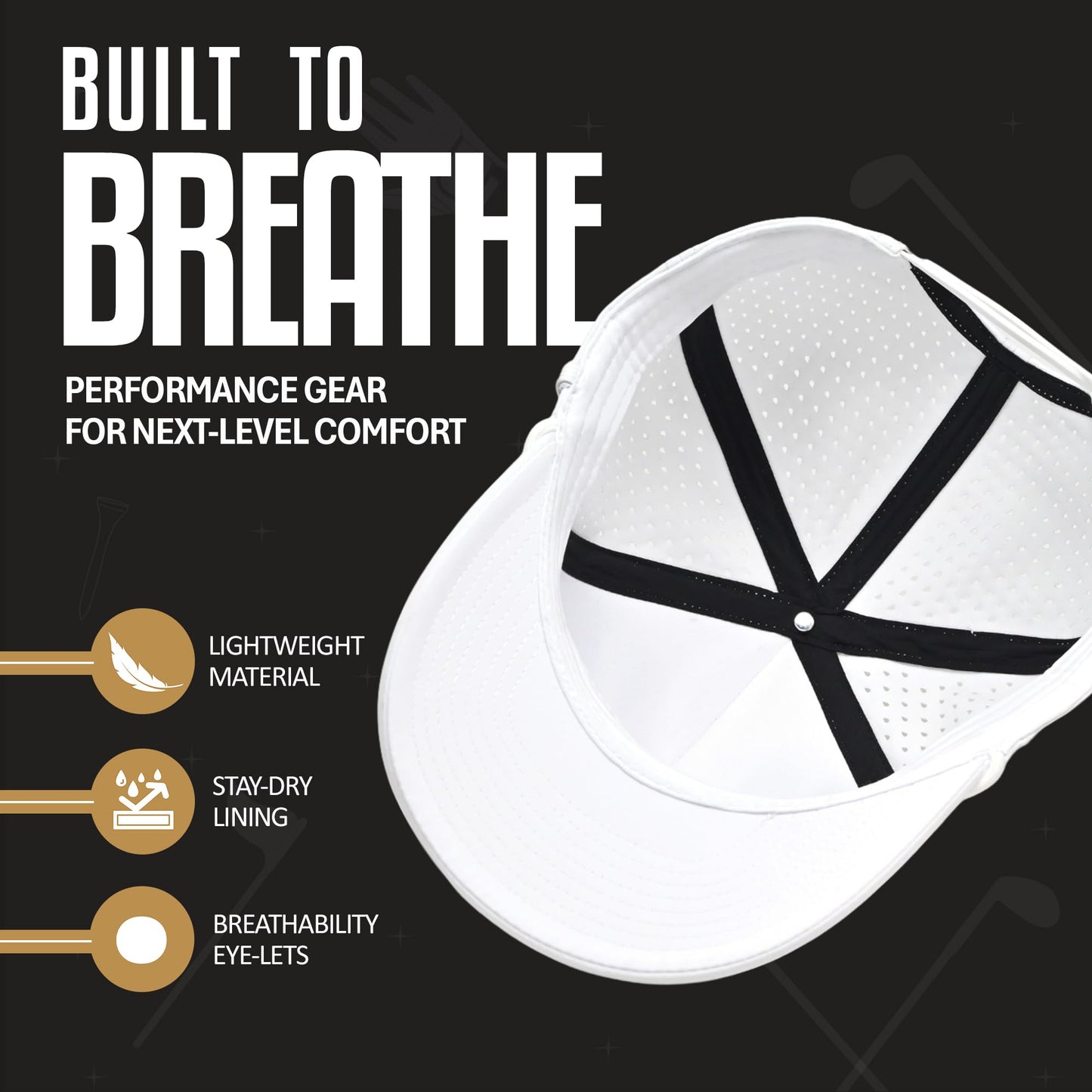 American Flag Golf Hats 3-Pack Bundle - White USA, Black USA, Blackout