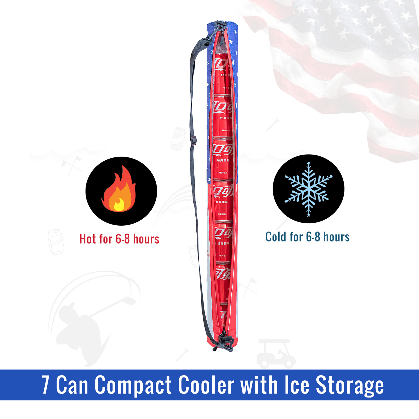 Curves & Clubs Patriotic Pouch Golf - Insulated Can Pouch