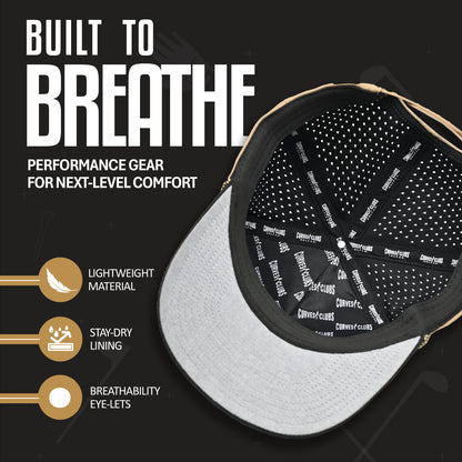 Curves & Clubs Golf Hat – Tan and Black USA Flag Patch