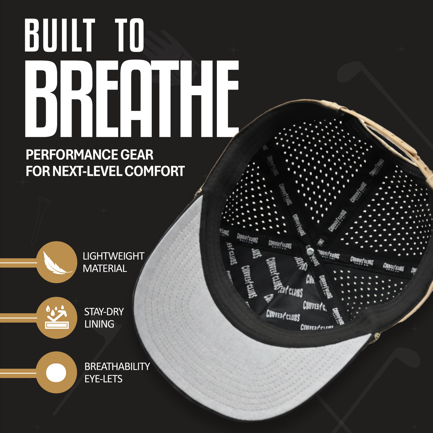 Curves & Clubs 1776 Black Patch Hat