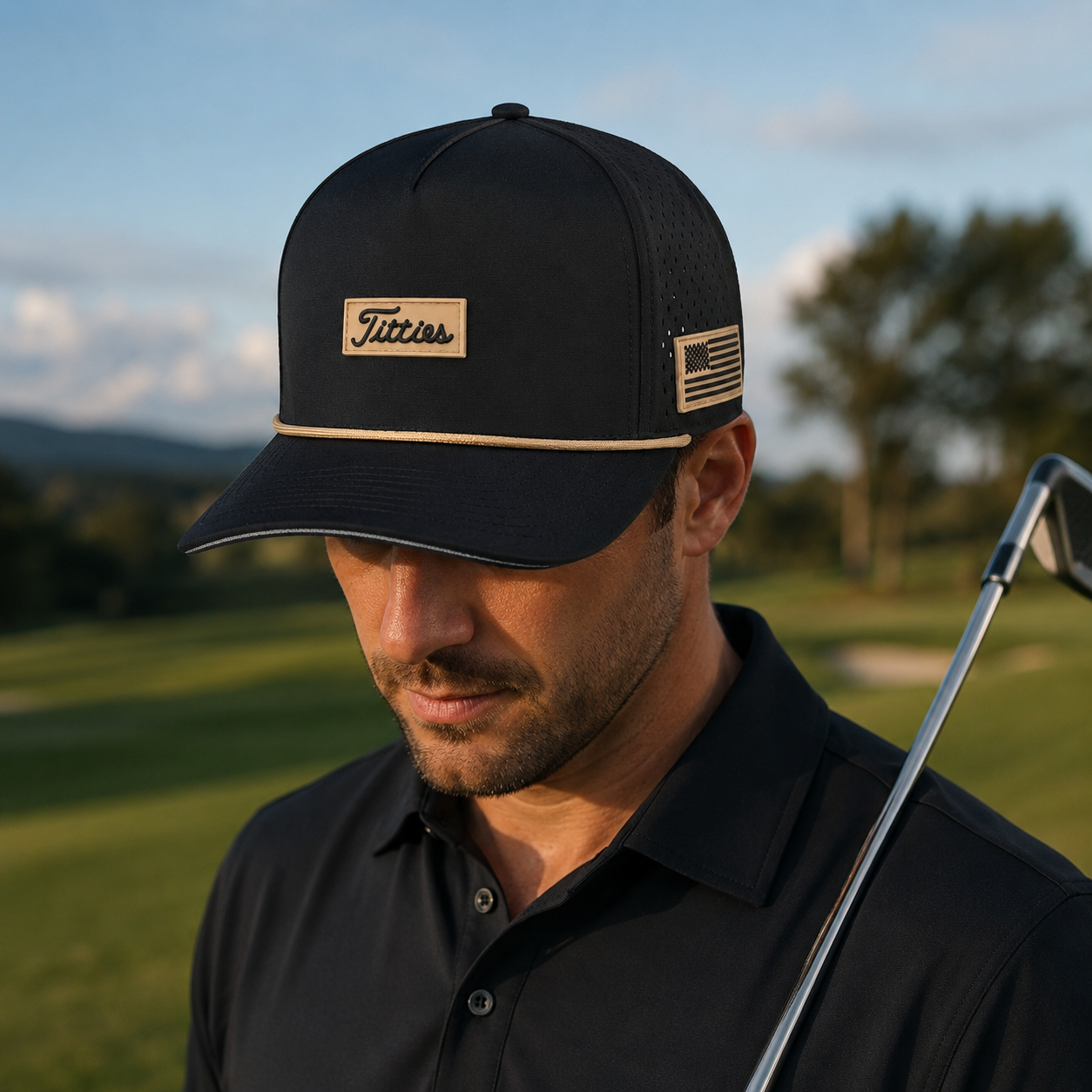 Black Tan Titties Golf Hat