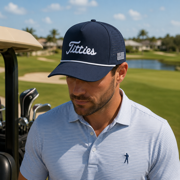 Navy Titties Golf Hat