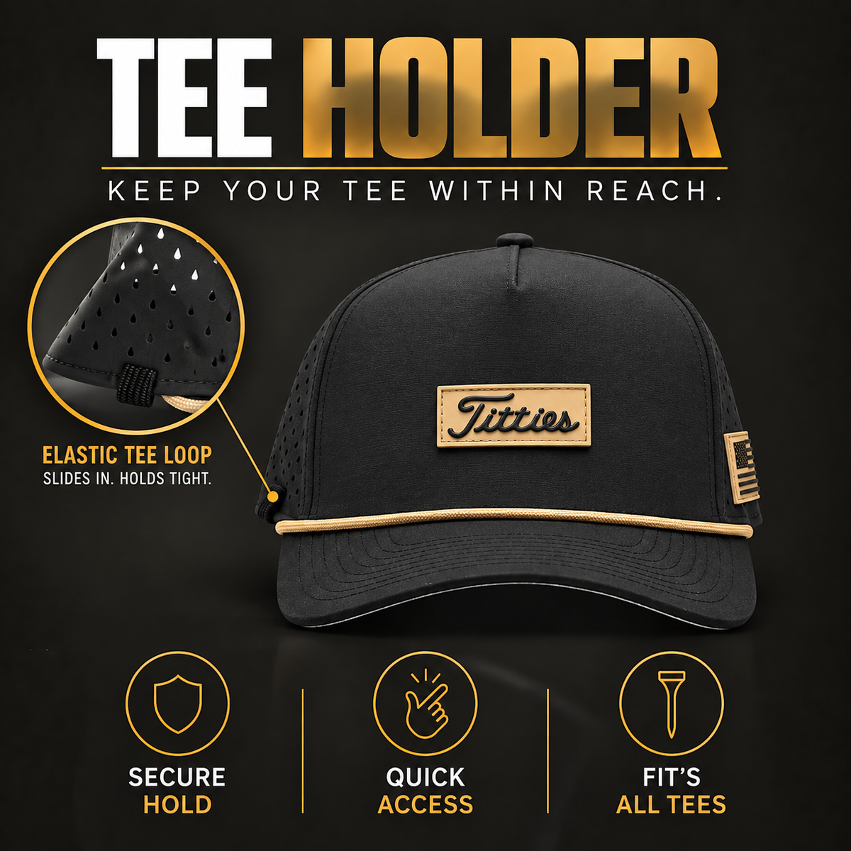 Black Tan Titties Golf Hat