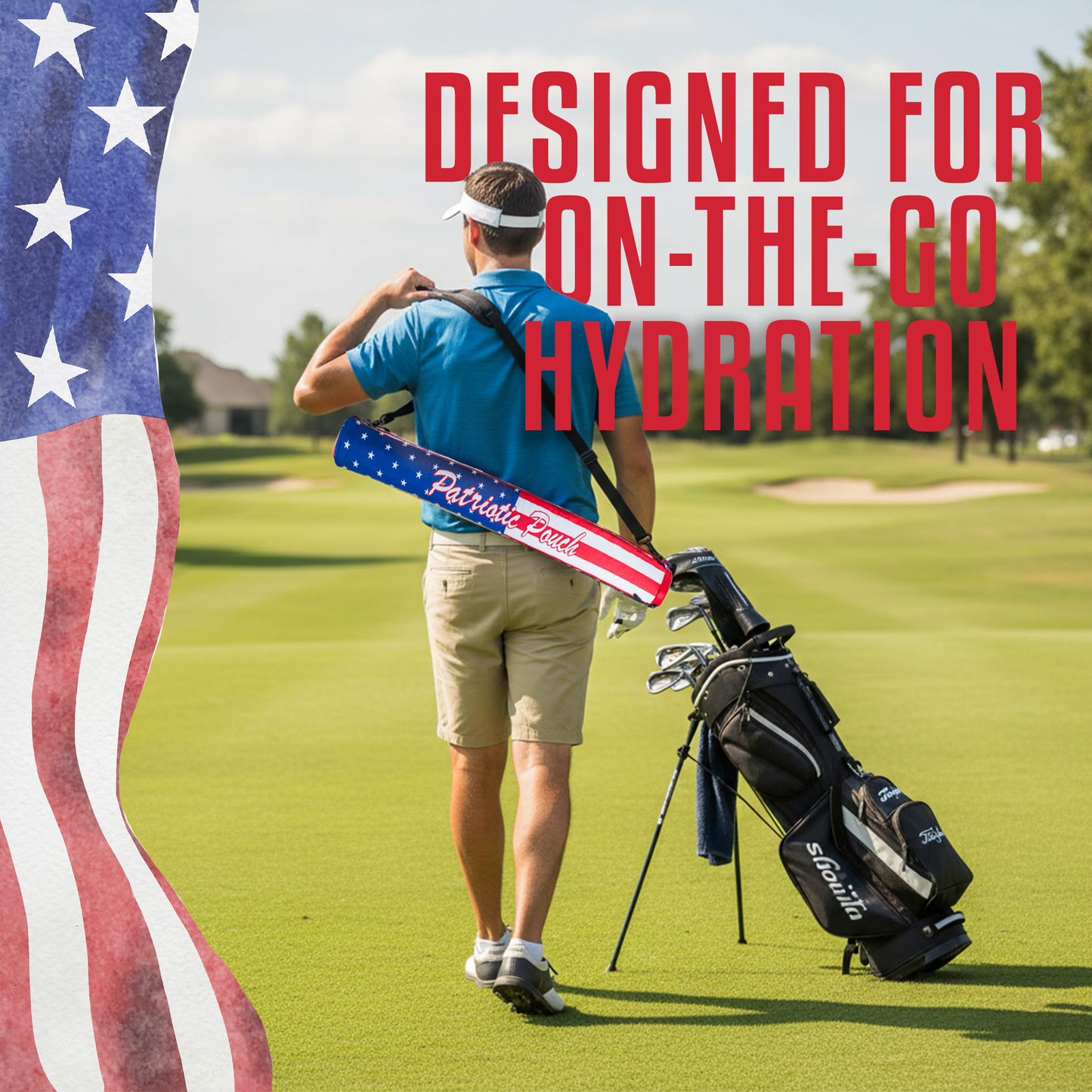 Curves & Clubs Patriotic Pouch Golf - Insulated Can Pouch