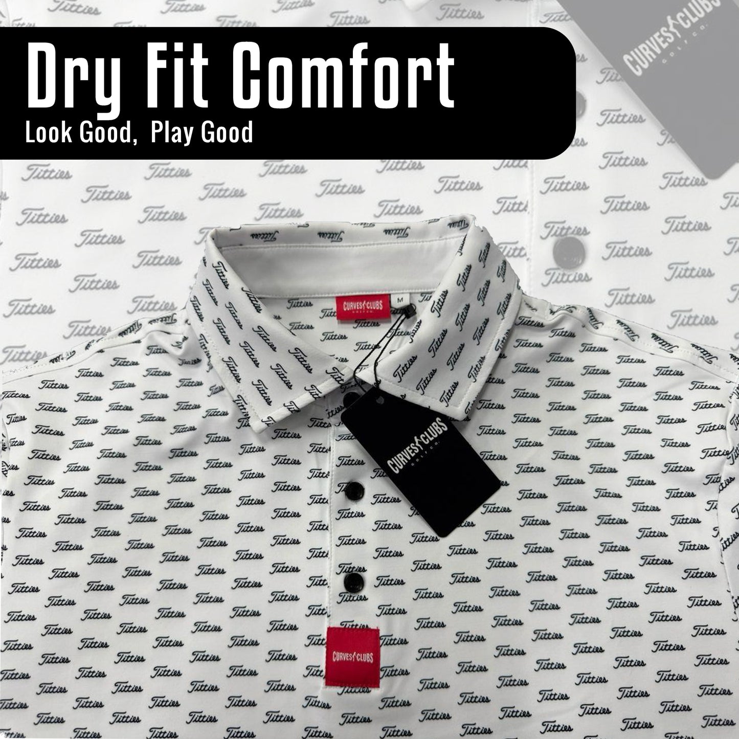 White Titties Golf Polo