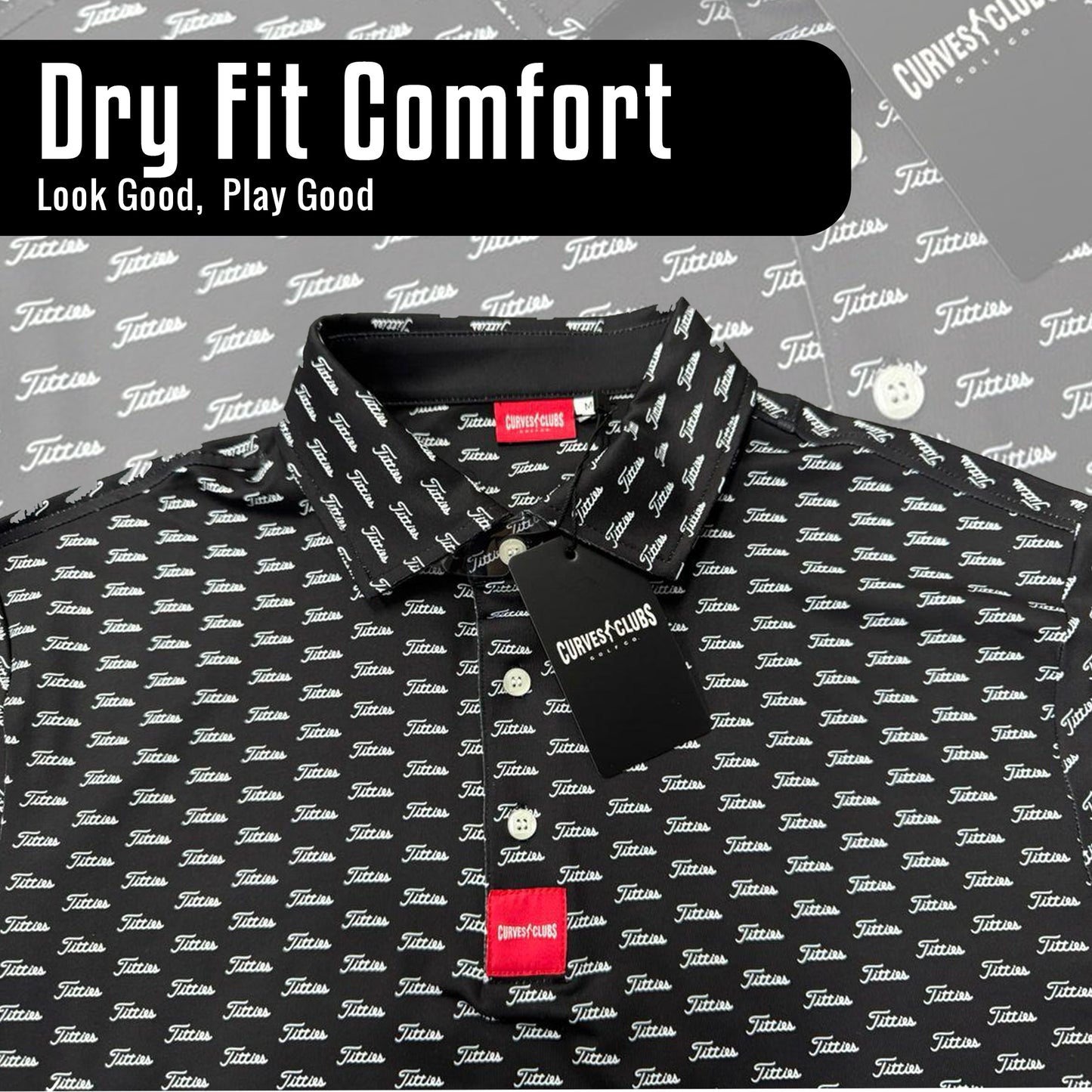 Black Titties Golf Polo