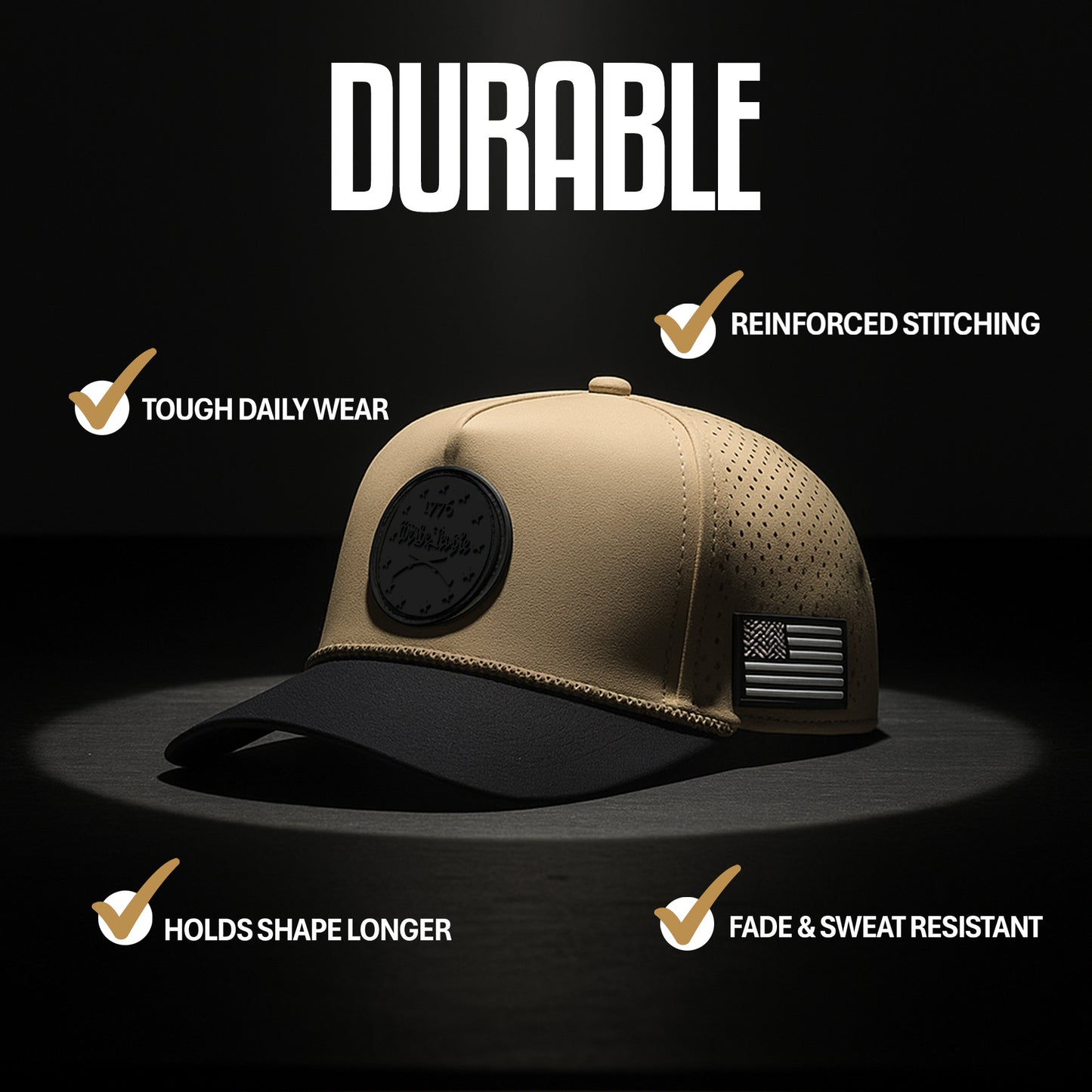 Curves & Clubs 1776 Black Patch Hat