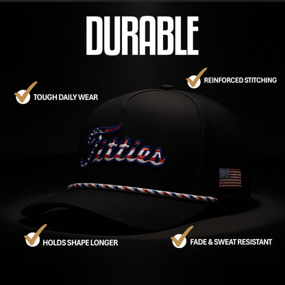 Black USA Titties Golf Hat (Waterproof)