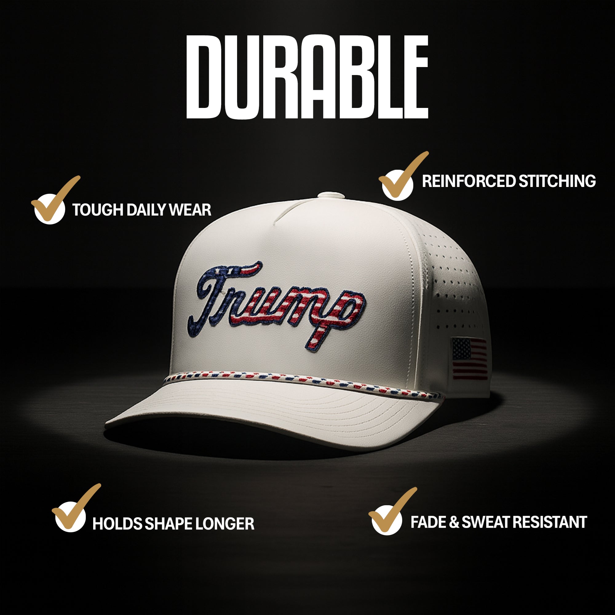White USA Performance Hat