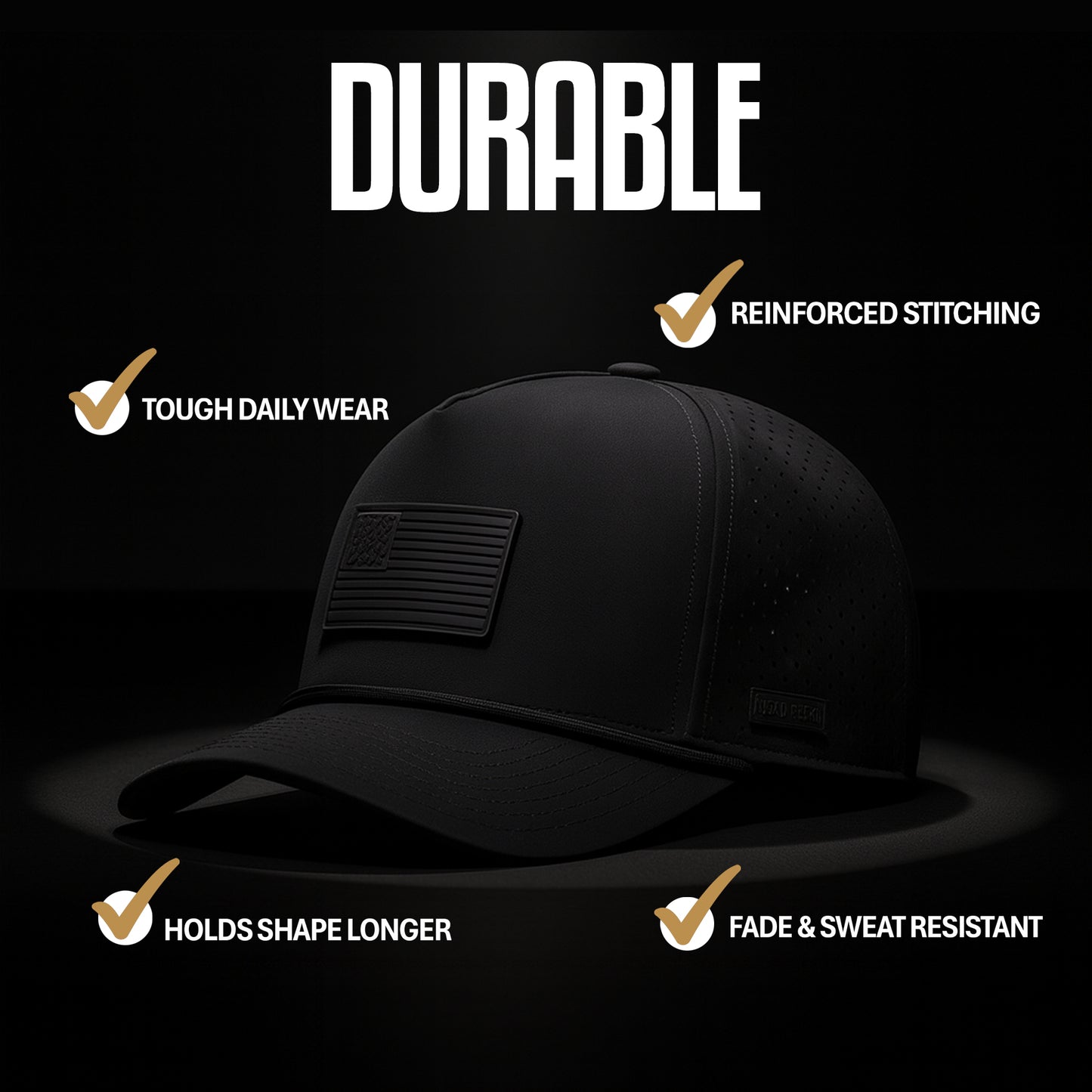 Blackout USA Flag Hat