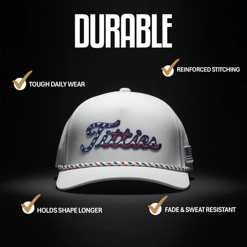 Titties Golf Hats 3-Pack – White USA Titties, Black USA Titties, and White & Black