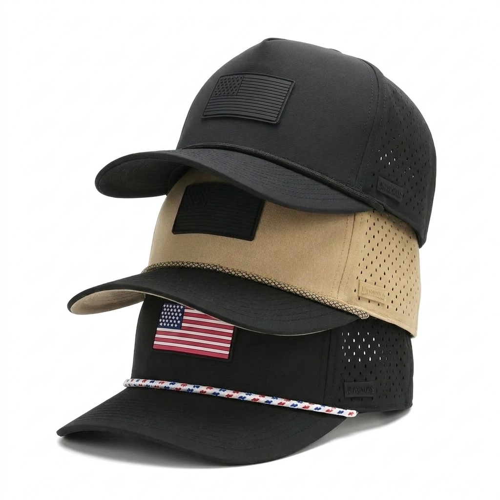 American Flag Golf Hats 3-Pack Bundle