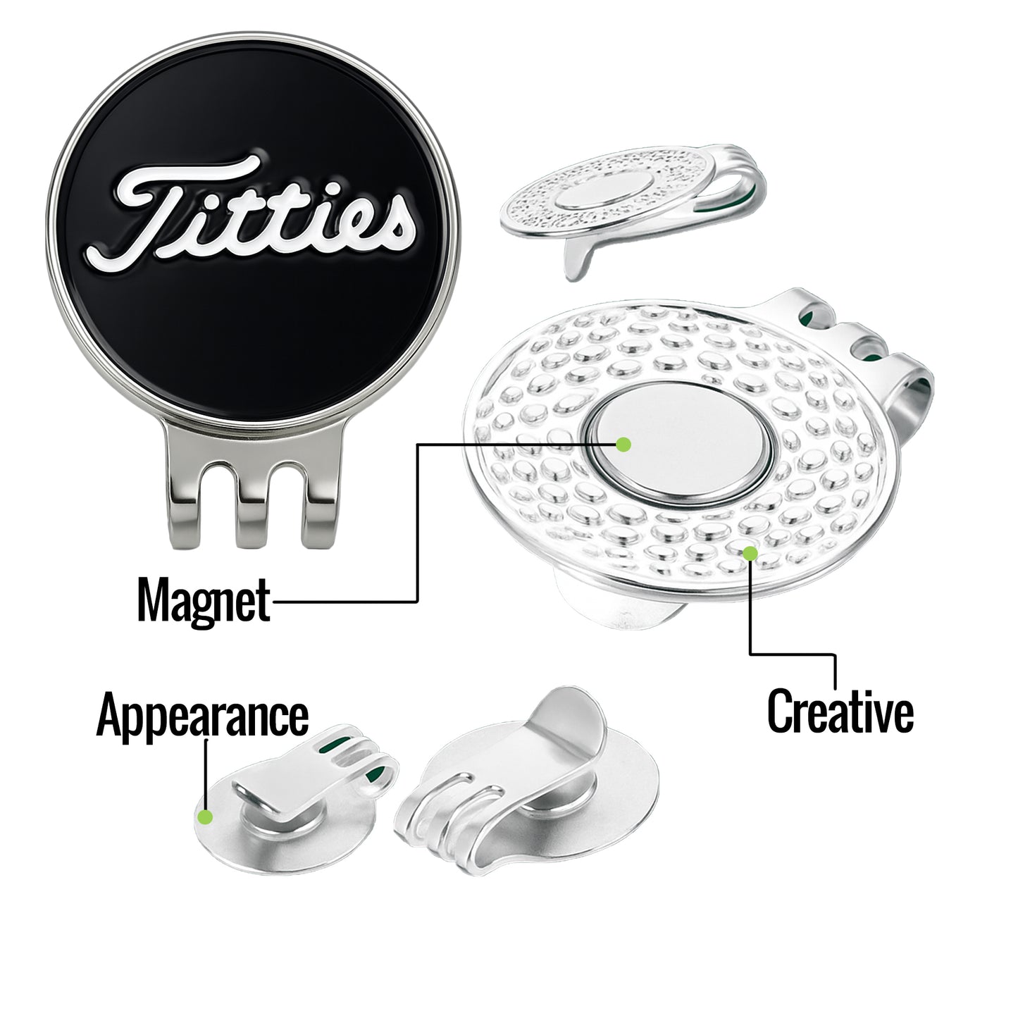 Curves & Clubs Premium Titties Golf Ball Markers – 2-Pack