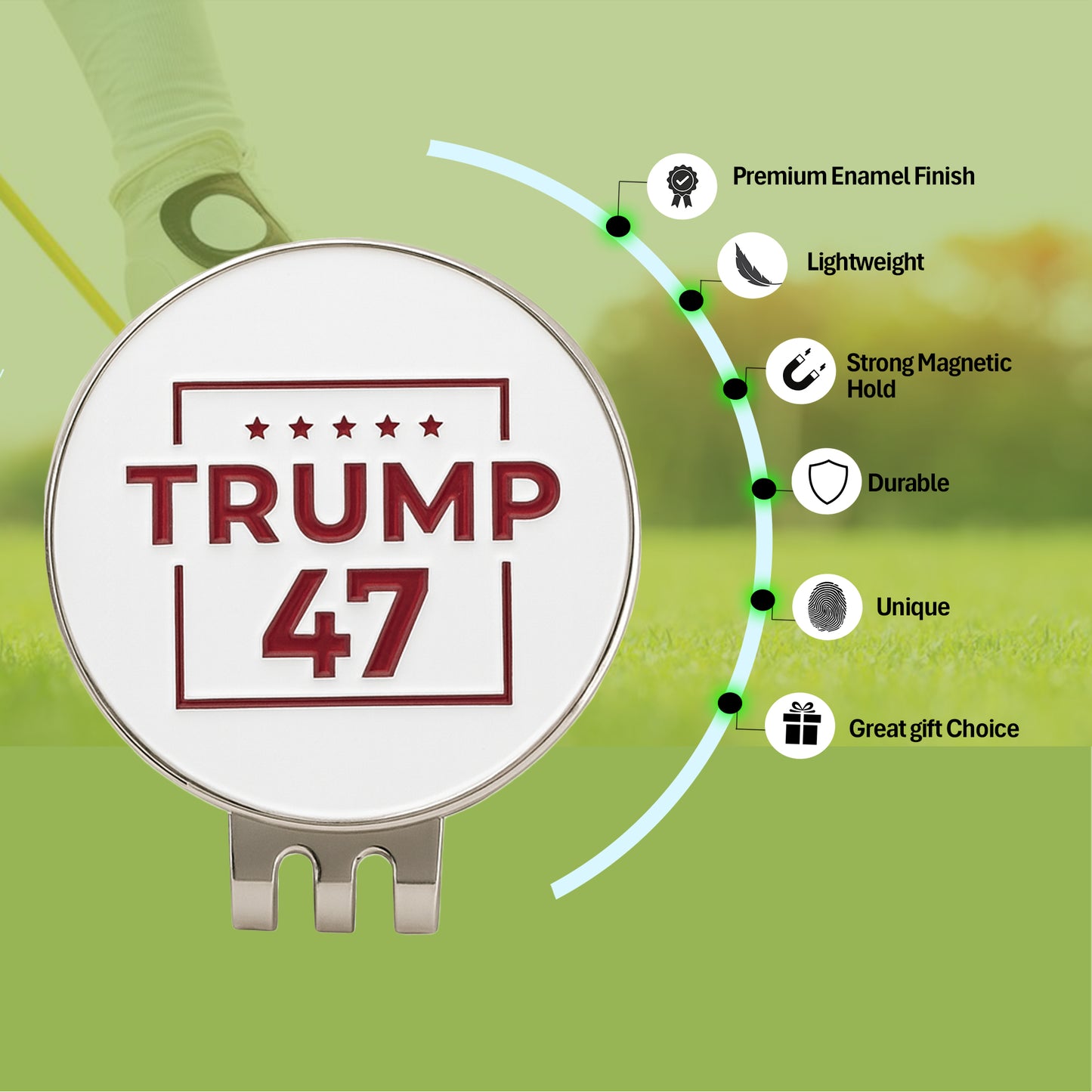 Curves & Clubs Premium Trump 47 Golf Ball Markers – 2-Pack