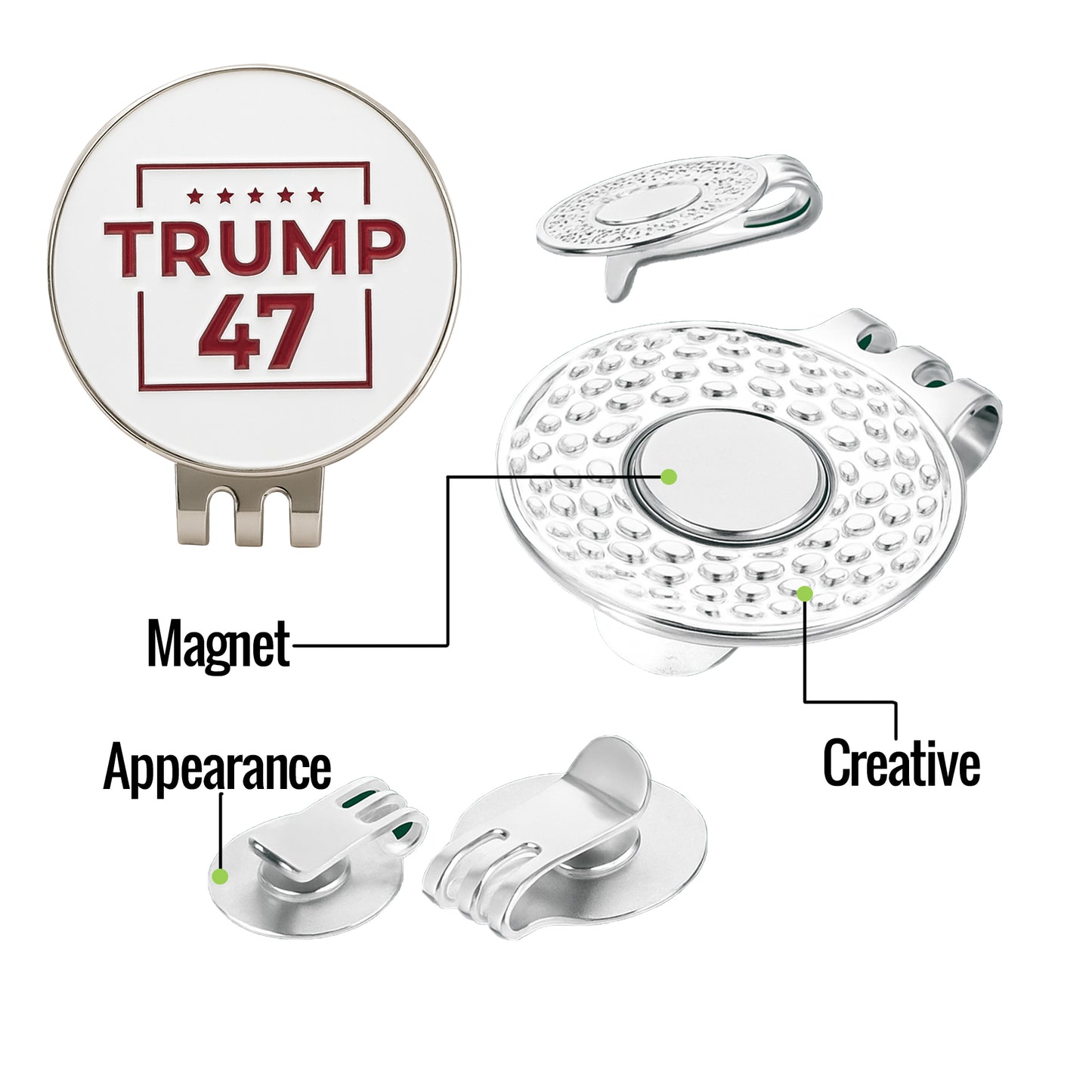 Curves & Clubs Premium Trump 47 Golf Ball Markers – 2-Pack