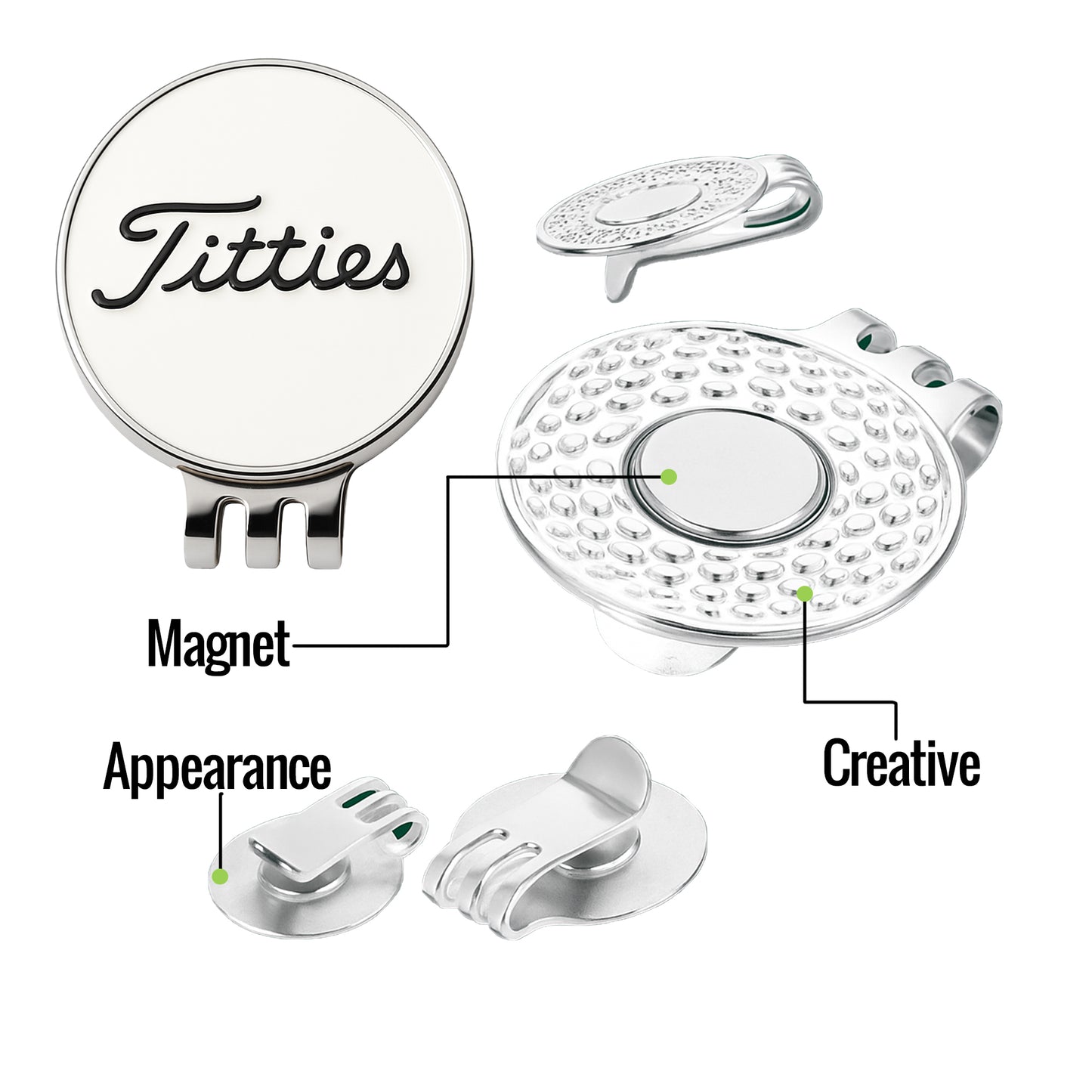 Curves & Clubs Premium Titties Golf Ball Markers – 2-Pack