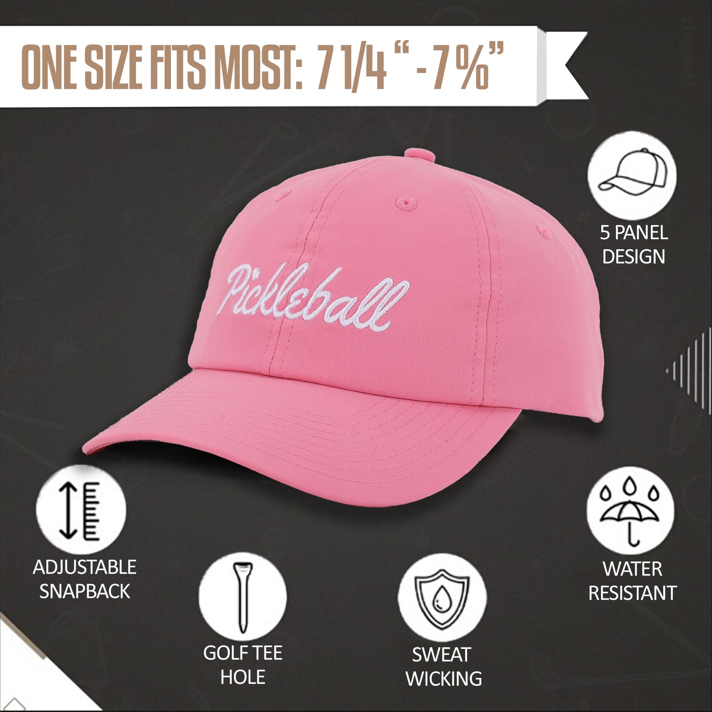 Avino Pickleball Hat – Cotton Pink Hat for Men and Women – Fun Pickleball Gift Idea