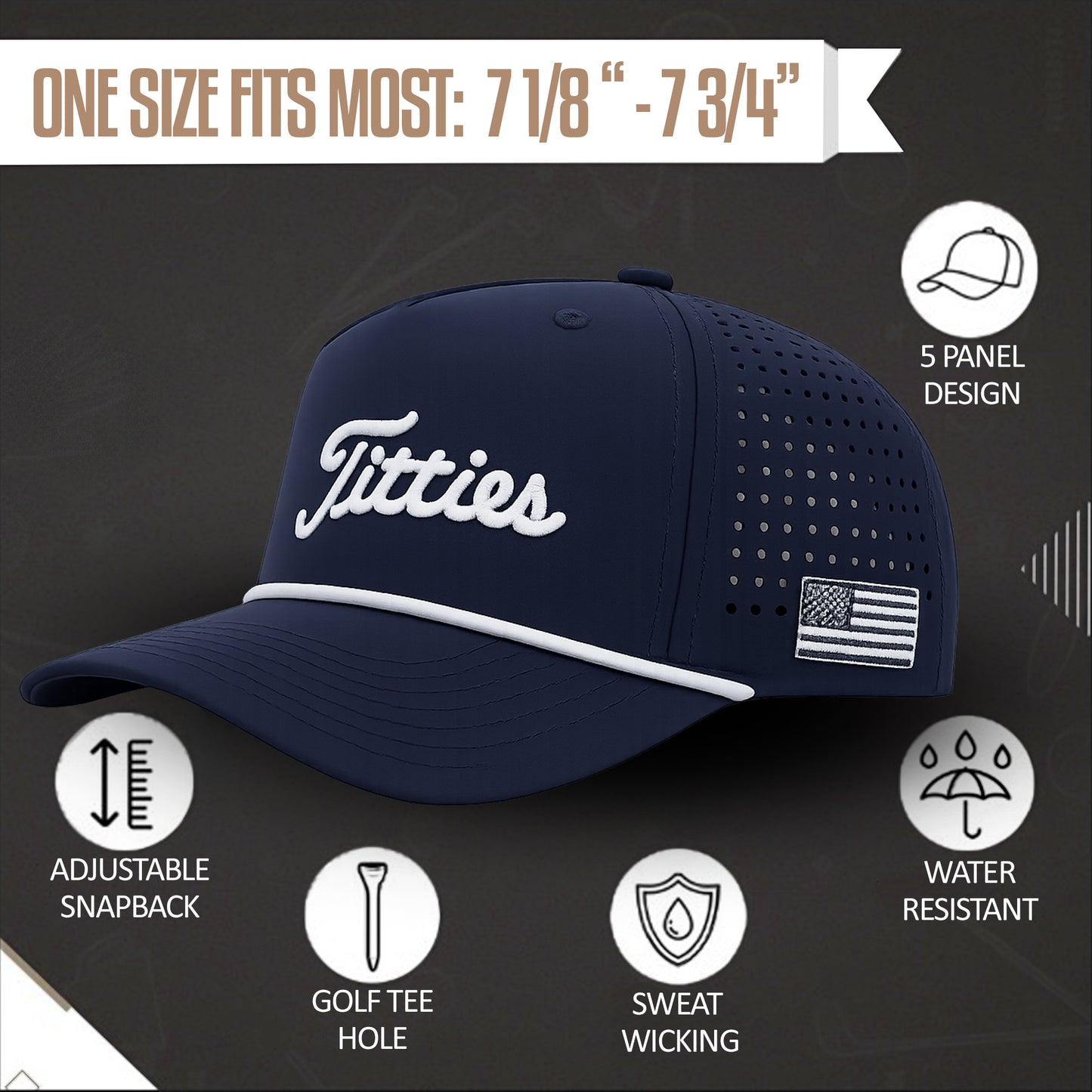 Navy Titties Golf Hat