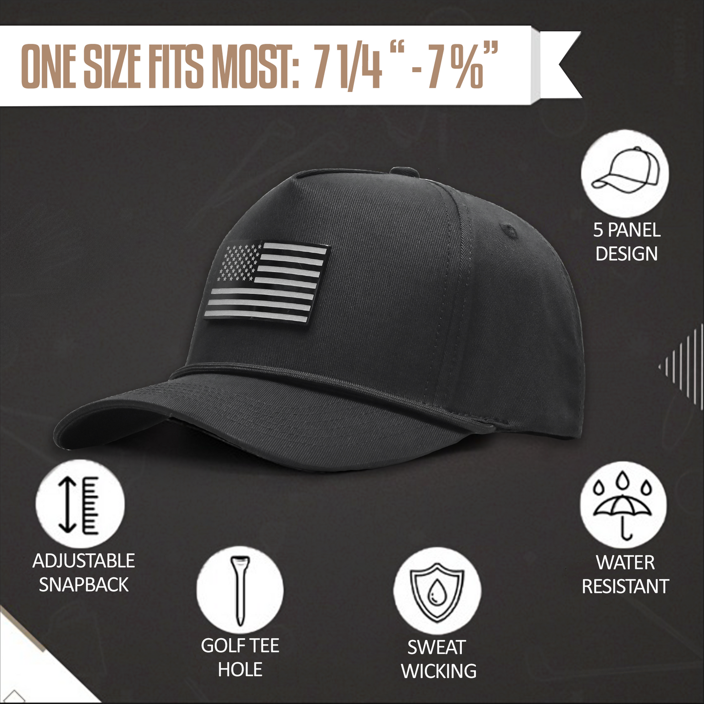 Stealth Money Rope Hat | Stealth American Flag Golf Hat