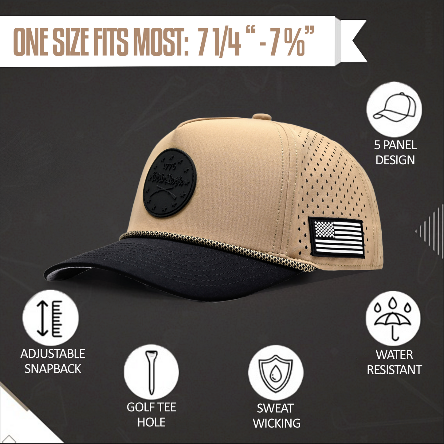 Curves & Clubs 1776 Black Patch Hat