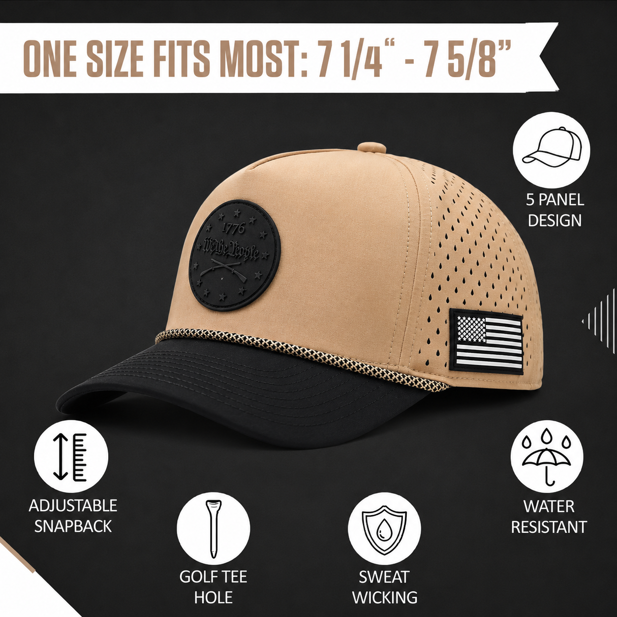 Curves & Clubs 1776 Black Patch Hat