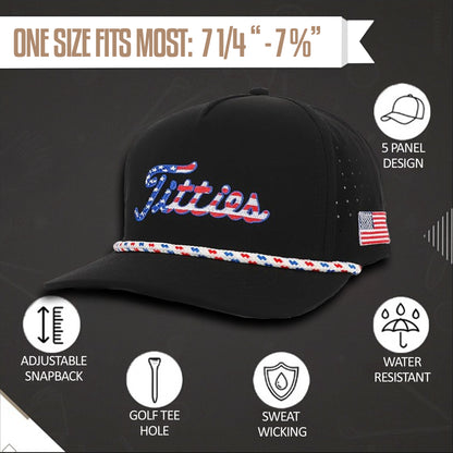 Black USA Titties Golf Hat (Waterproof)