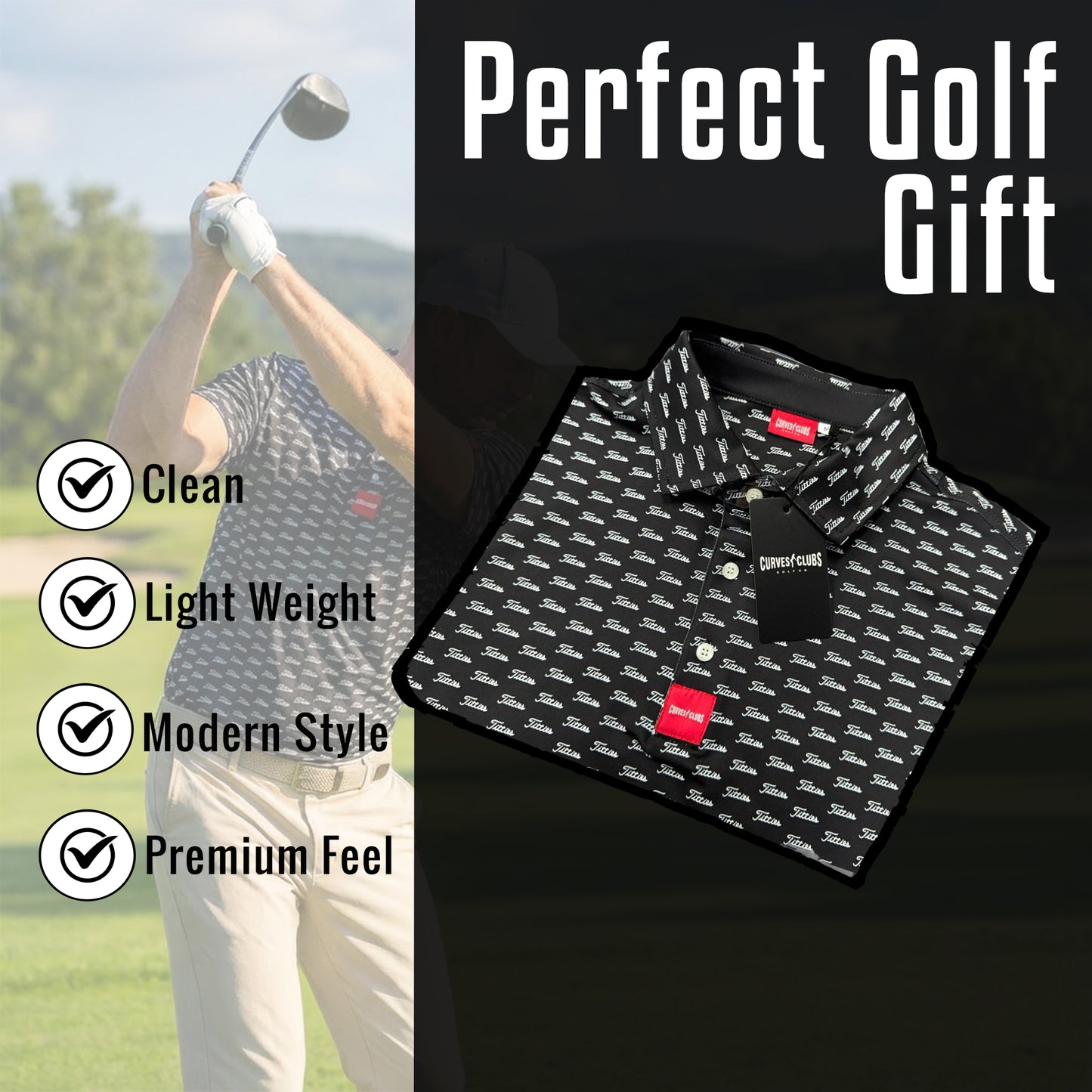 Black Titties Golf Polo