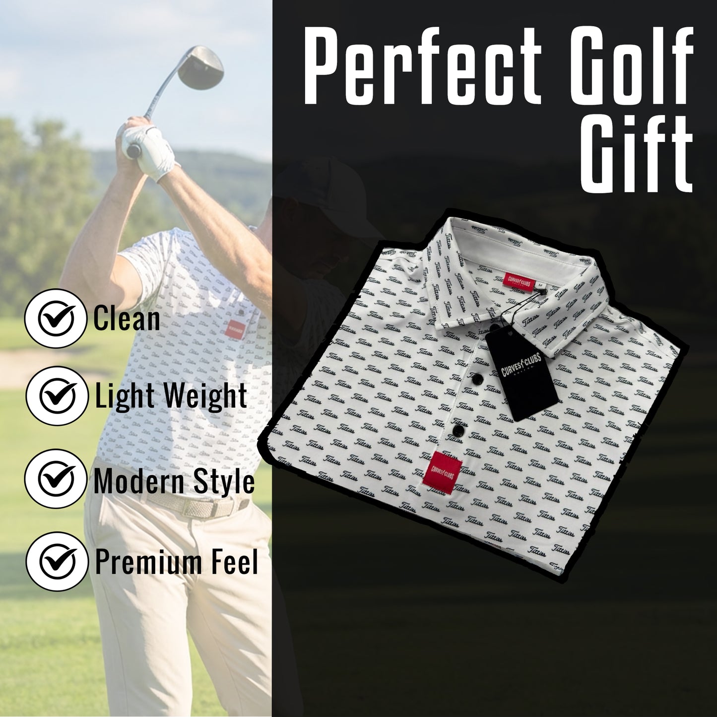 White Titties Golf Polo