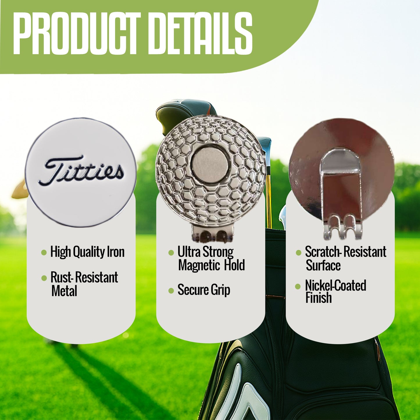 Curves & Clubs Premium Titties Golf Ball Markers – 2-Pack