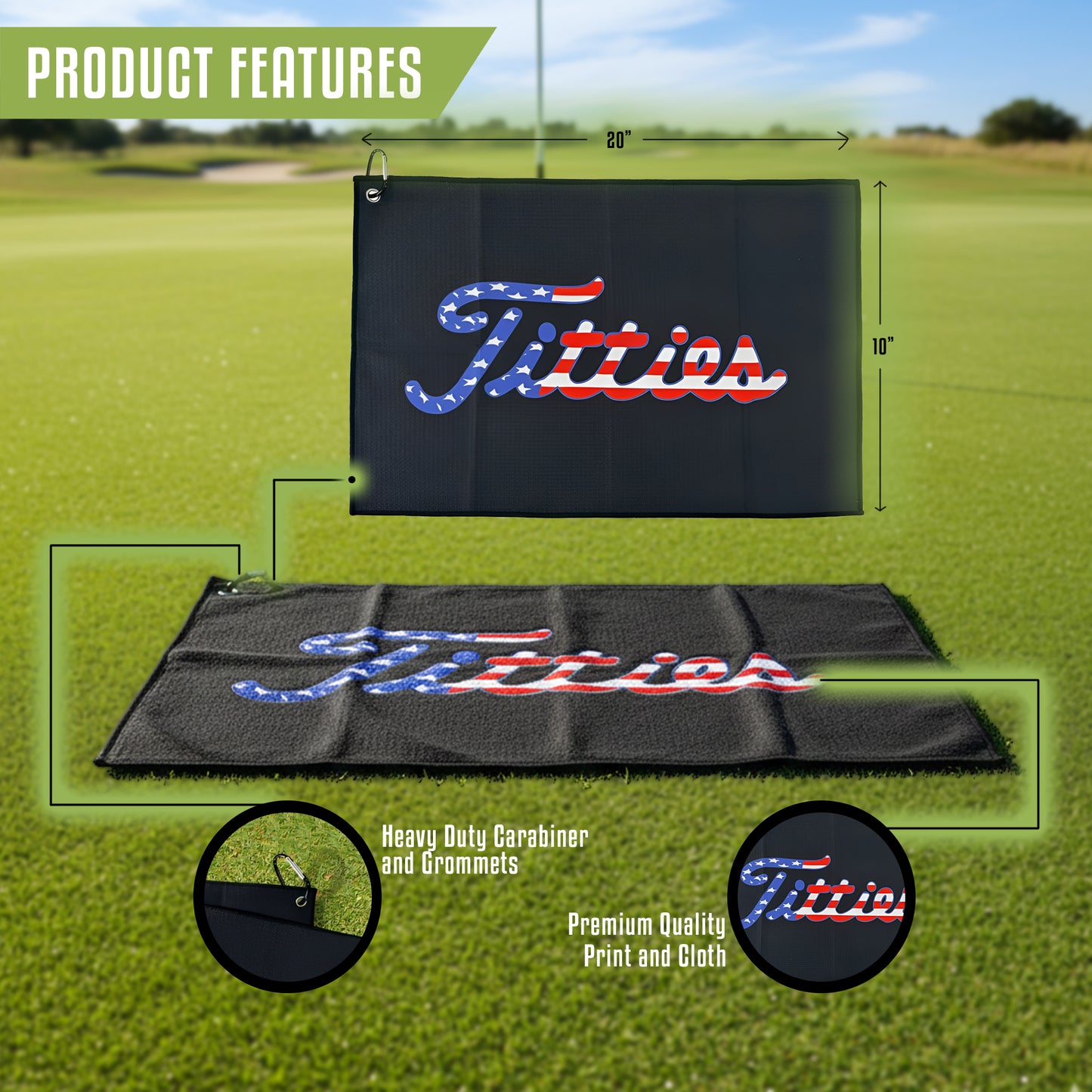 Curves & Clubs Titties Golf Towel