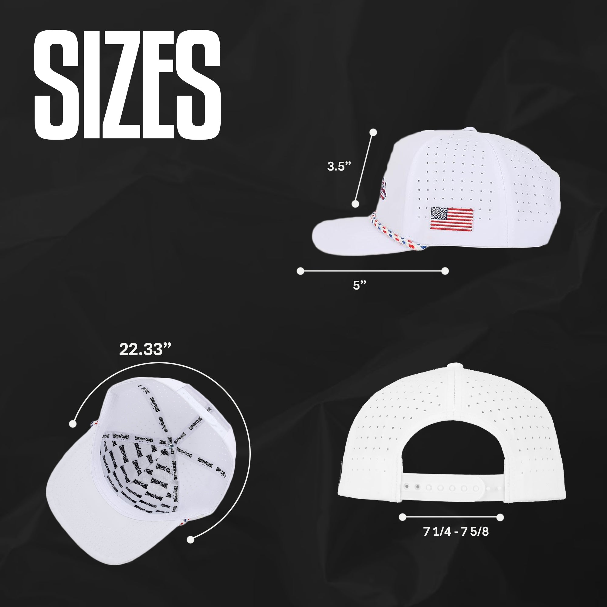 Titties Golf Hats 3-Pack Bundle - White USA Titties, Black & White, and White & Black