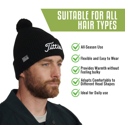 Titties Beanie Hat with White USA Patch